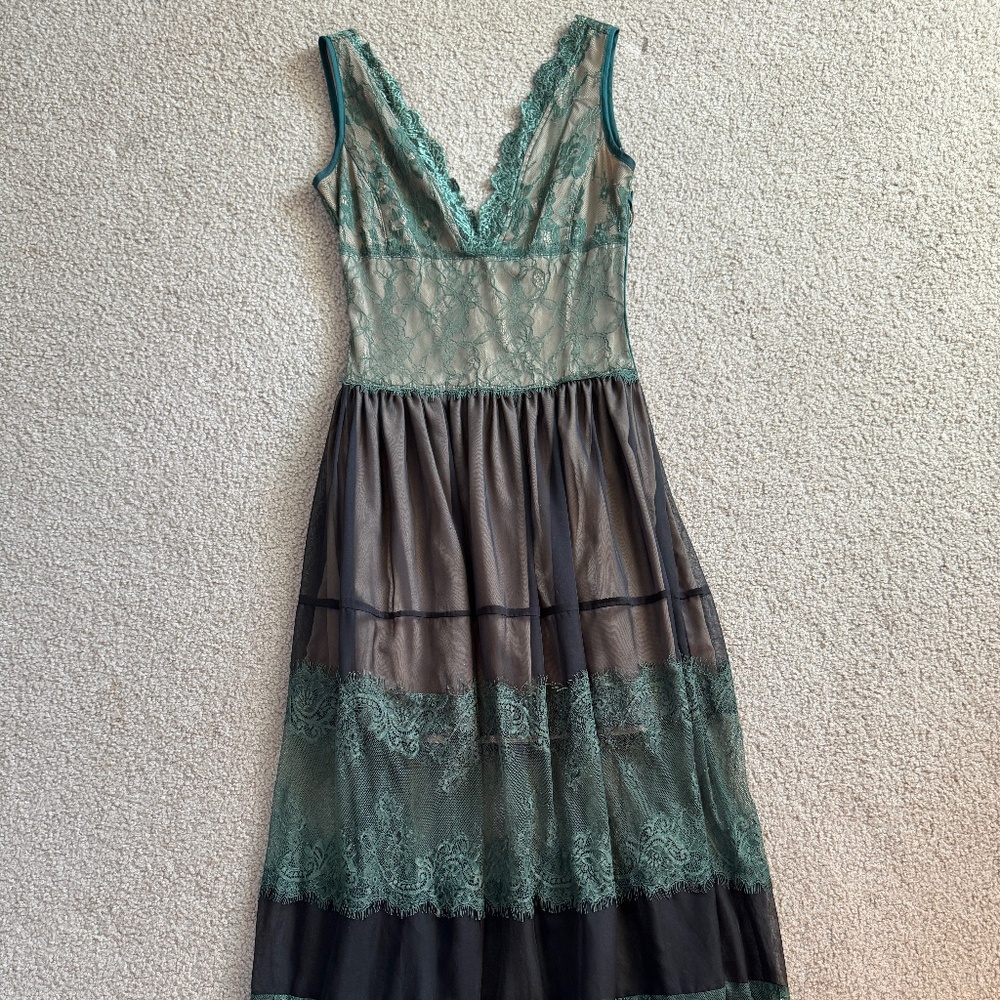 Harrison + Draper Green Lace Dress